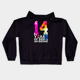 14 Years Of Being Awesome 14Th Birthday Kids Hoodie